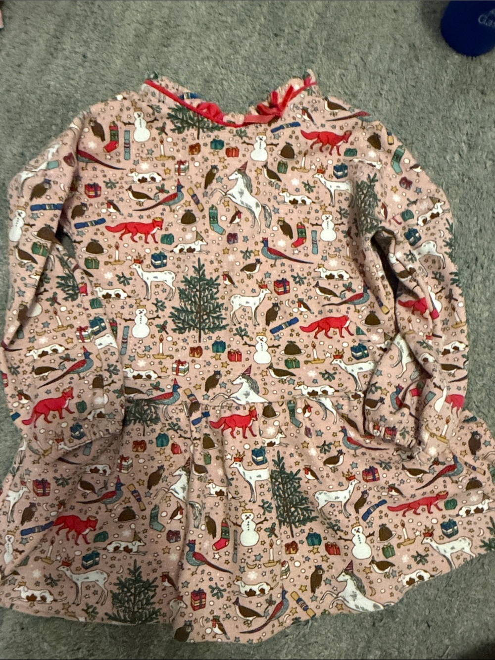 Mini Boden Pink Holiday Animal Print Dress